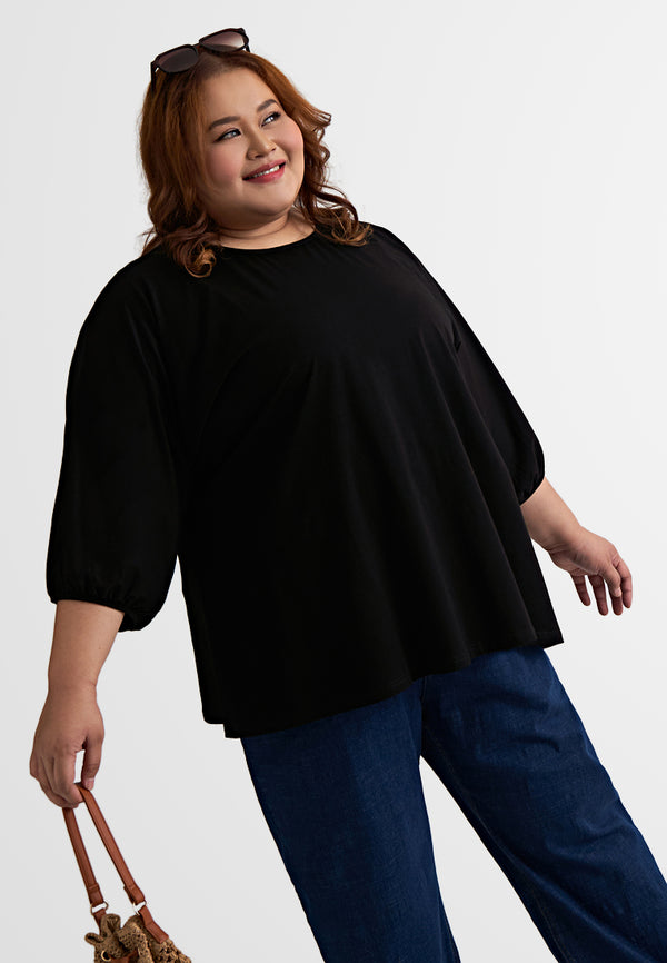 Pammie EVERYDAY Puff Sleeve Tshirt - Black