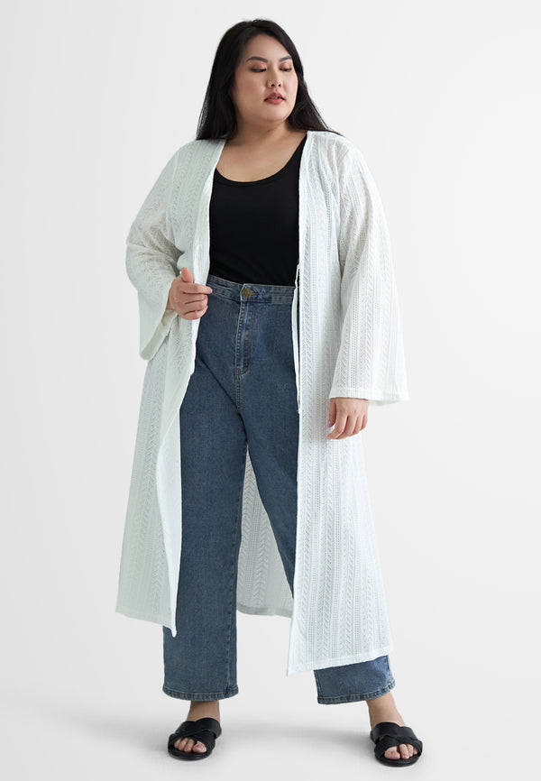 Paulina Tropical Escape Long Knit Cardigan