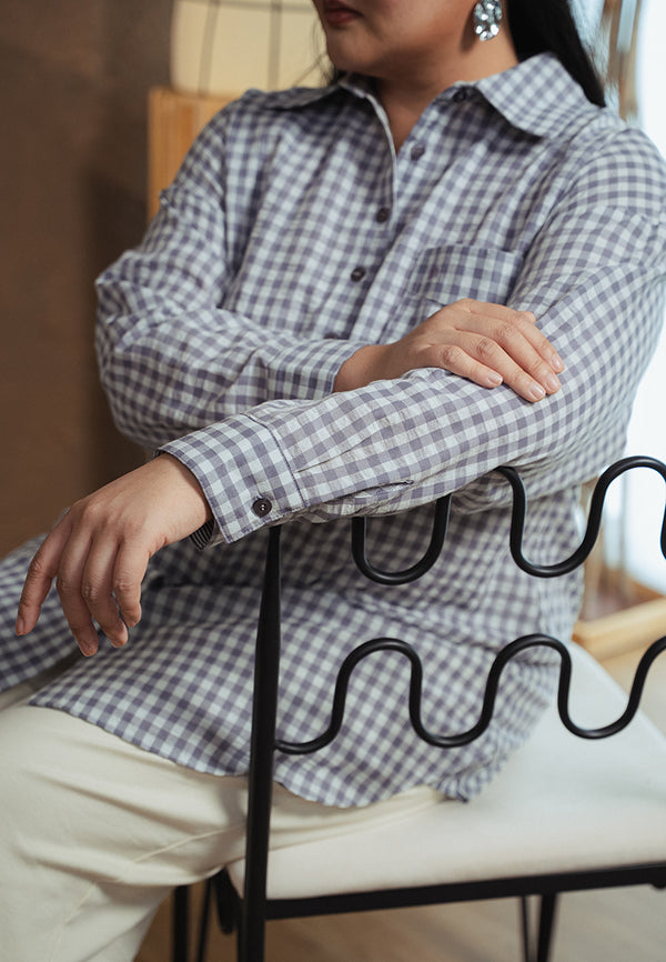 Pricilla Crinkle Cotton Gingham Shirt