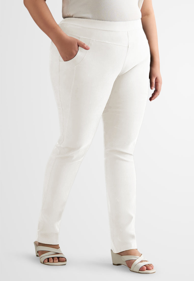 Queenie FLEXI Skinny Pants - White