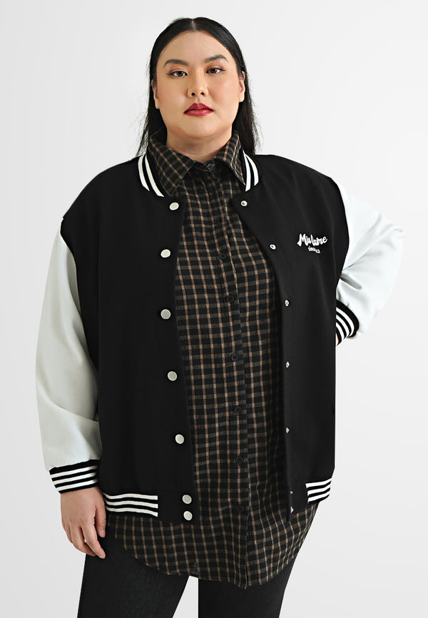 Rory Varsity Snap Button Bomber Jacket