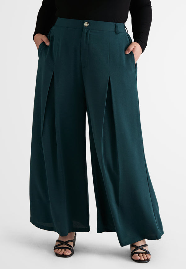 Saba Elegant Front Pleat Wide Leg Pants