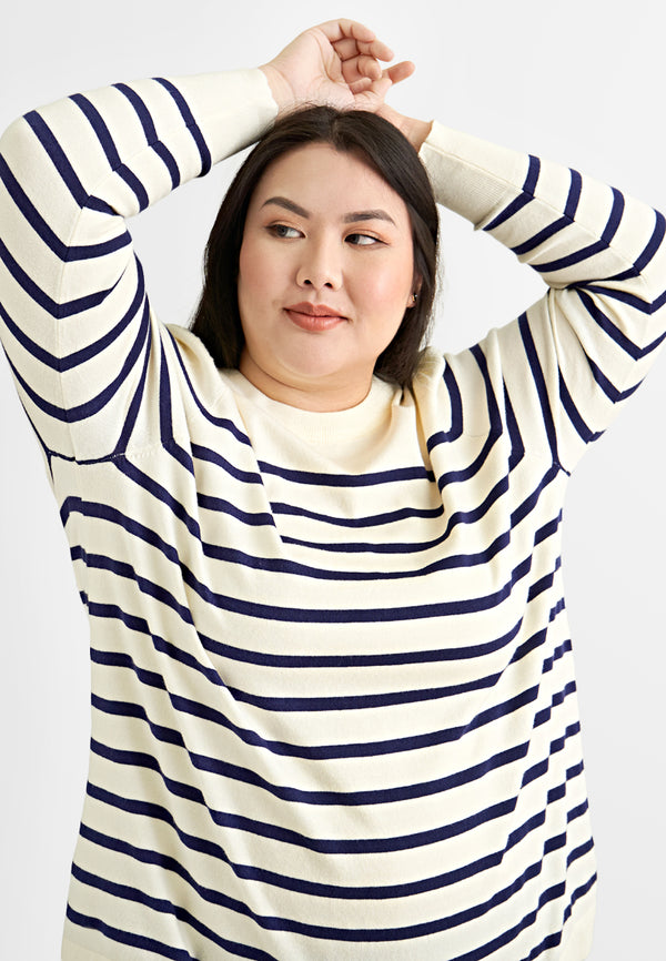 Serenity Stripe Long Sleeve Knit Top (704202)