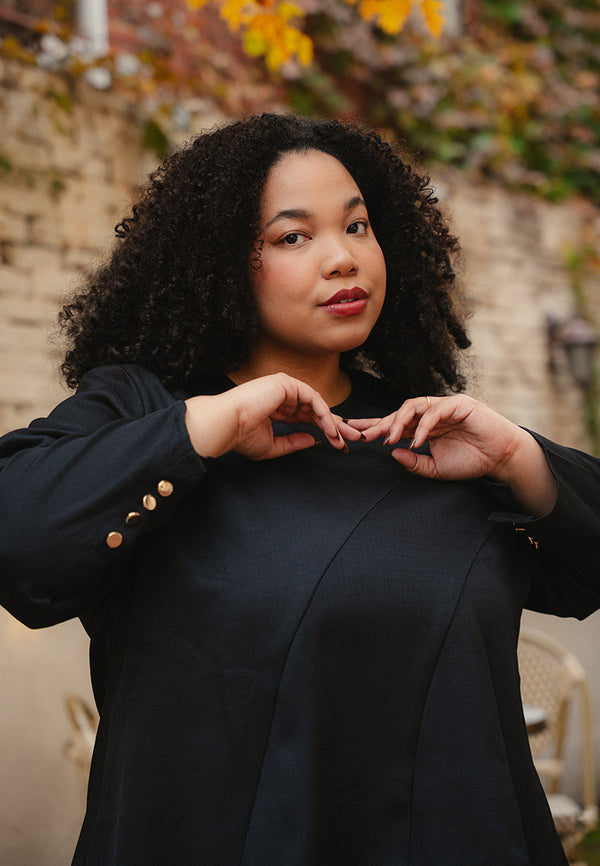 Sorcha Wavy Bodice Flared Blouse