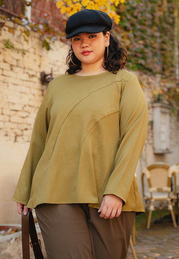 Sorcha Wavy Bodice Flared Blouse