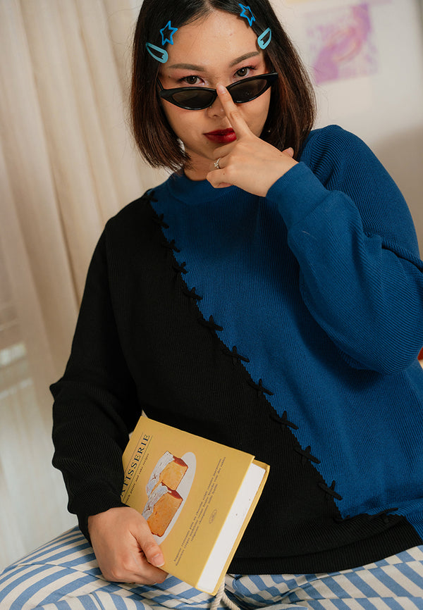 Suvarna Dual Colour Knit Top