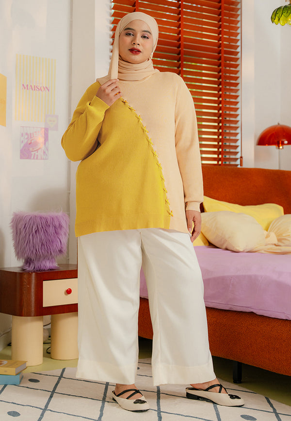 Suvarna Dual Colour Knit Top