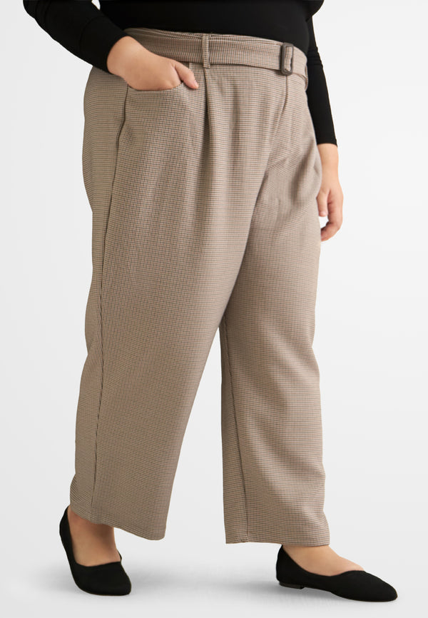 Syren Houndstooth Belted Work Pants