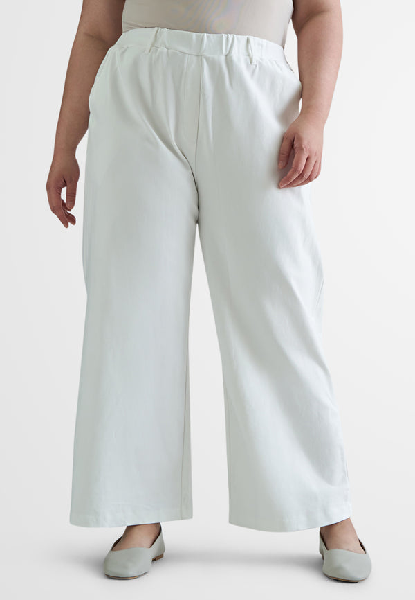 Tavie SMART Wide Leg Work Pants - White