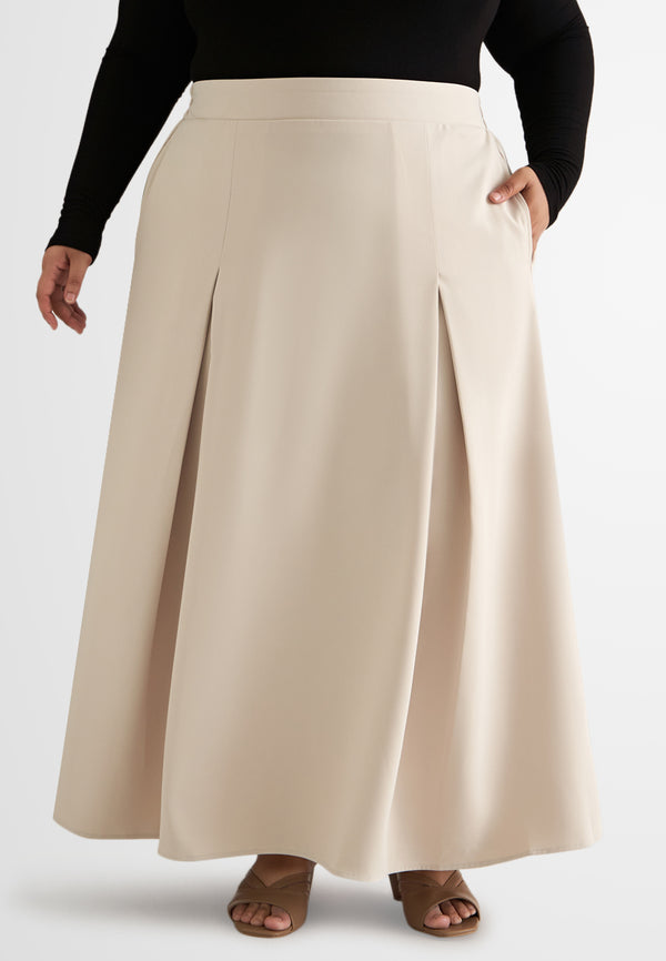 Tova Inverted Pleats Work A-Line Skirt