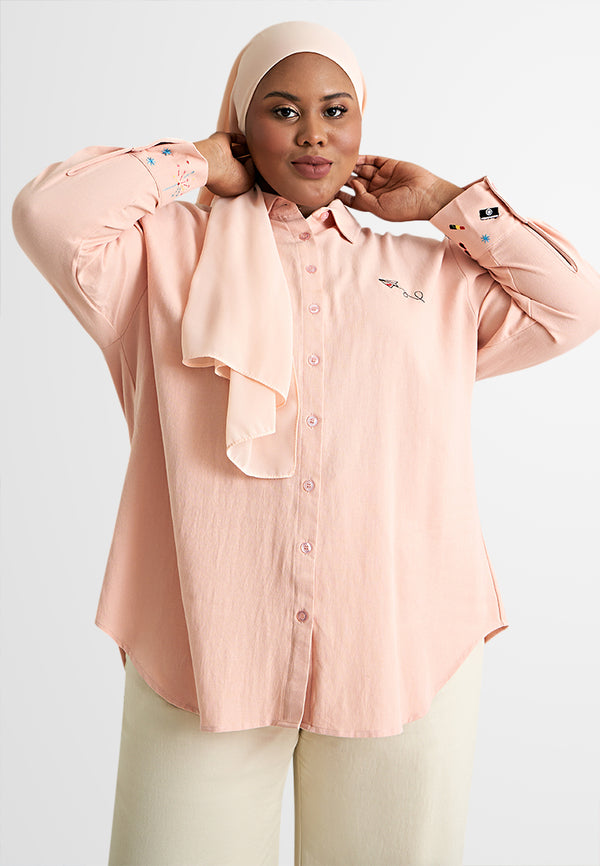 Yelena Cute Embroidery Classic Shirt