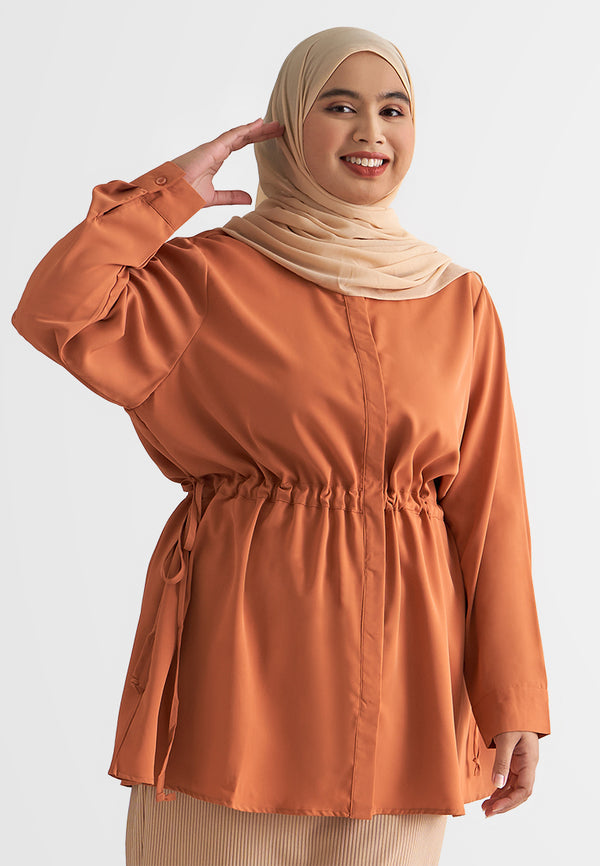 Zadie Drawstring Waisted Button Blouse