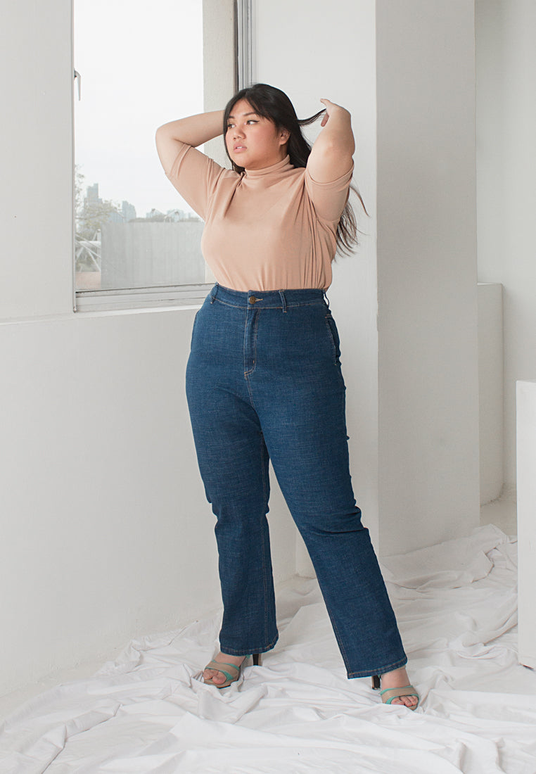 Beatrix High Waisted Mom Jeans - Blue – Mis Claire