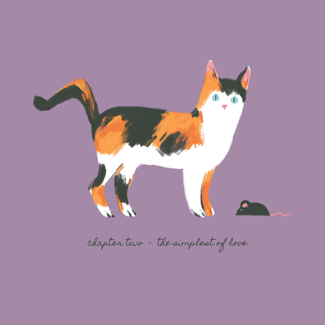Appreciate Long Sleeve Single Jersey Graphic Tee - Purple Cat