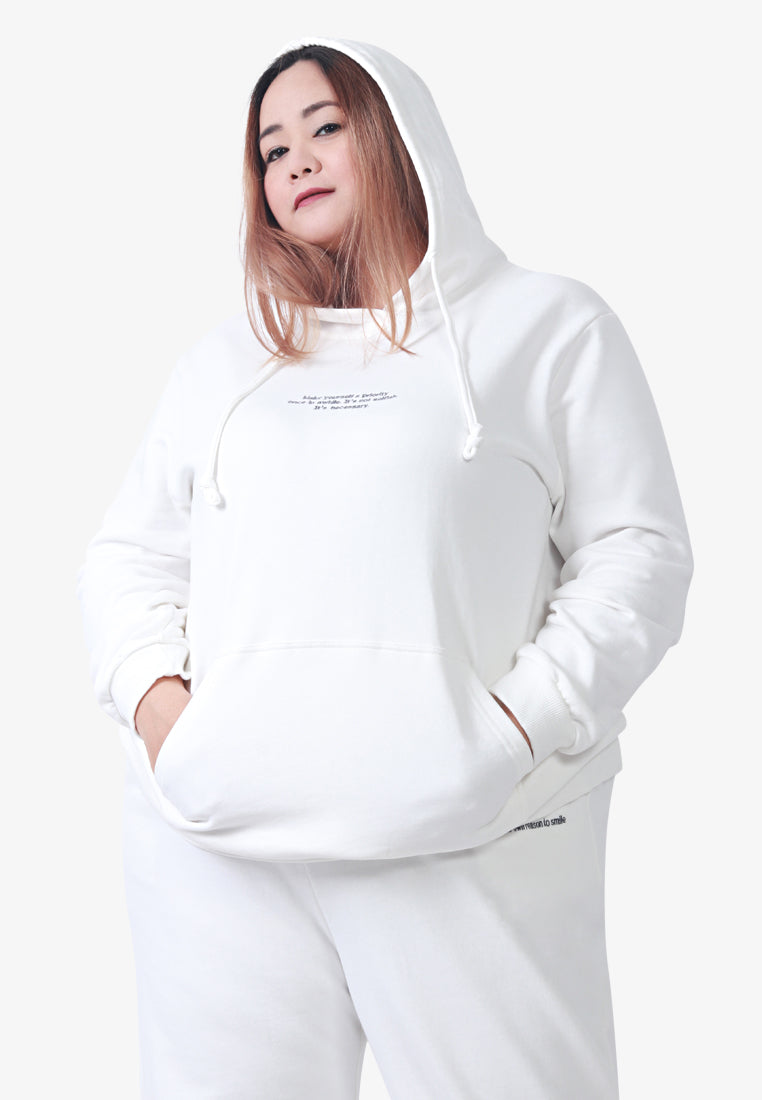 Hera Premium Staycation Long Sleeve Hoodie - White