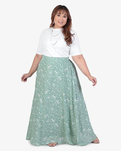 Lifen CNY Daisy Collection Long Skirt - Green