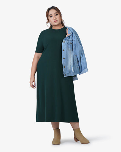 Meredith Midi Short Sleeve Ribbed Dress