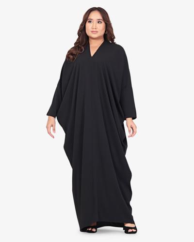Mesha Raya Minimalist Jubah Dress - Black