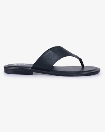 Tillie Flat Thong Sandals - Black