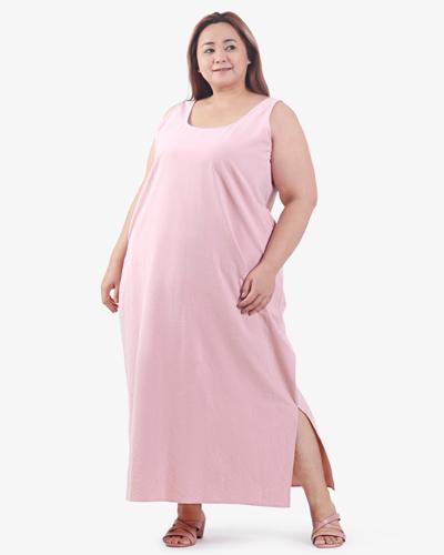 Lazing Zen 2021 Linen Sleeveless Dress - Cool Pink