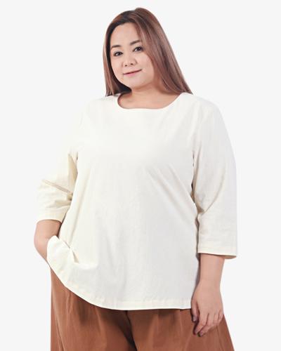 Tranquil Linen Simple Top - Off White