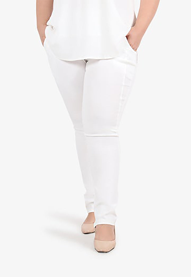 Queenie FLEXI Tall Version Skinny Pants - White