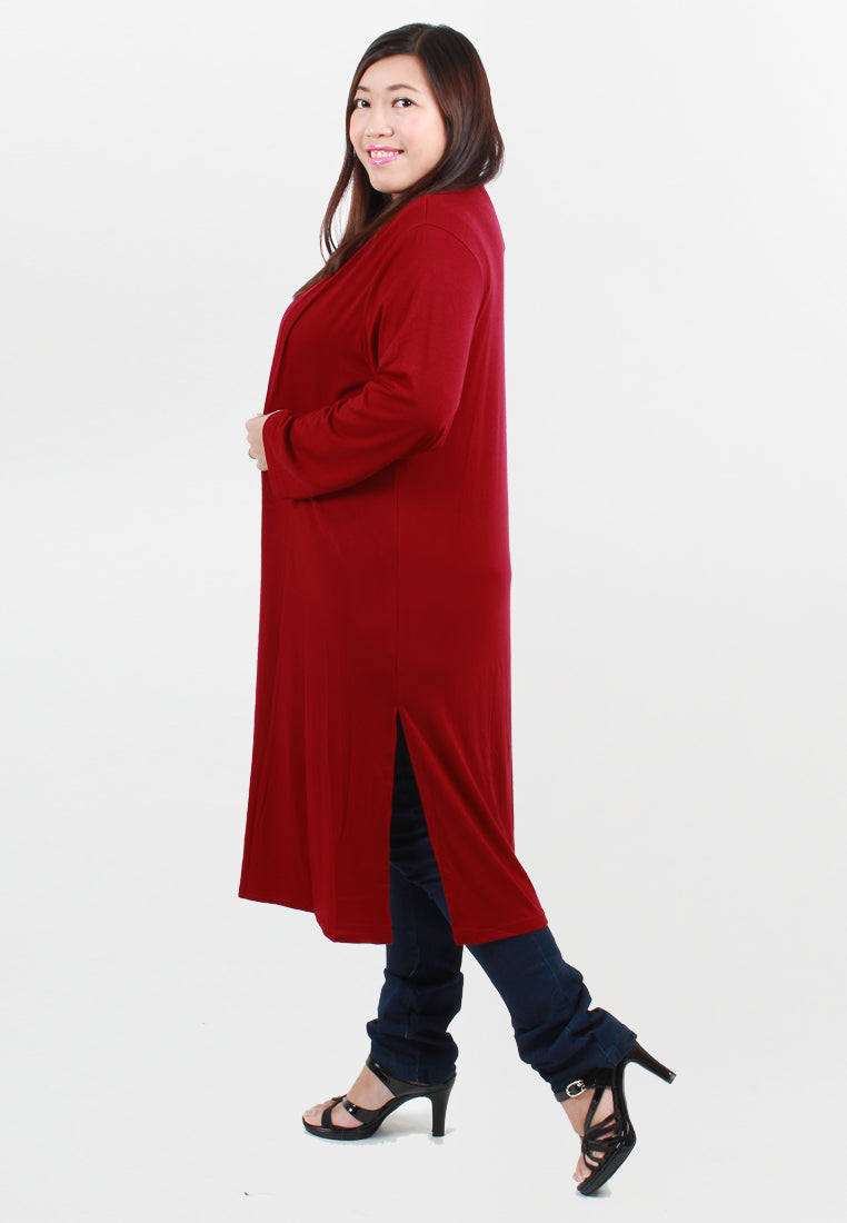 Connie Casual Cardigan - Dark Red (old)