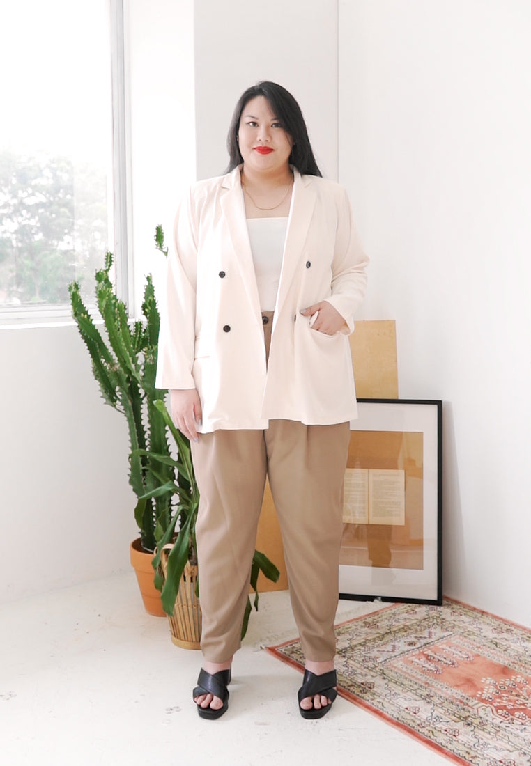 Blaise Double Breasted Soft Blazer - Off White