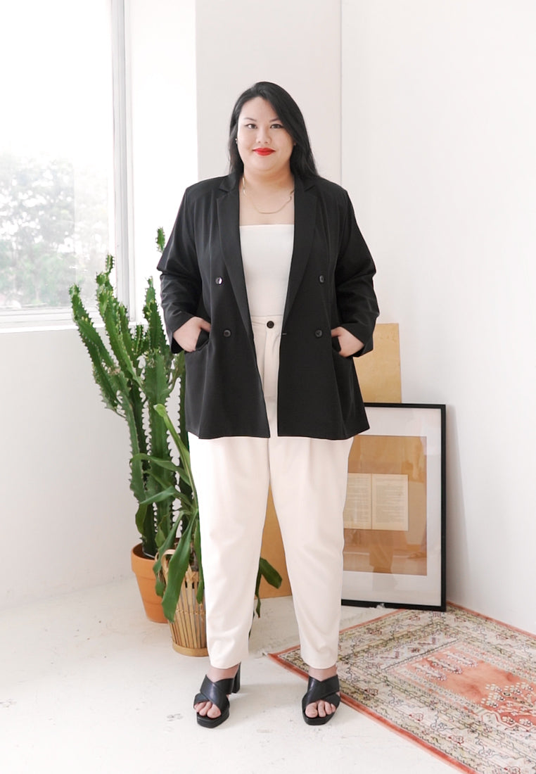 Blaise Double Breasted Soft Blazer - Black