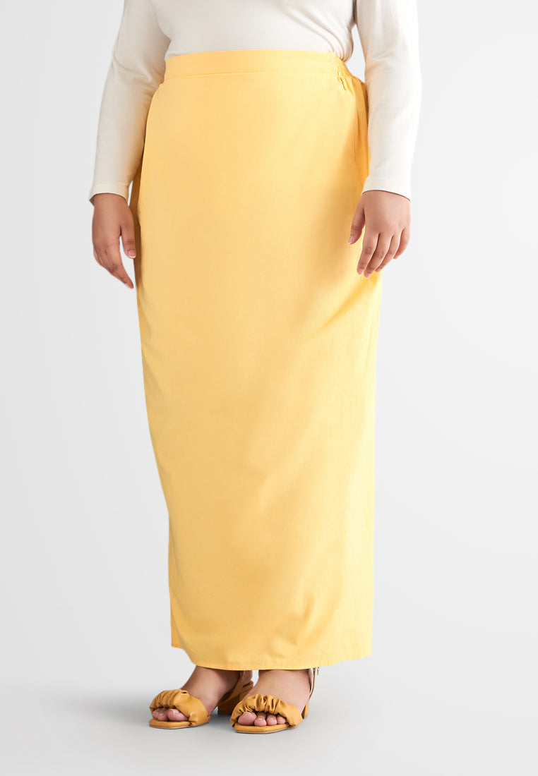 Zamira Mix-N-Match Plain Fan Skirt - Yellow