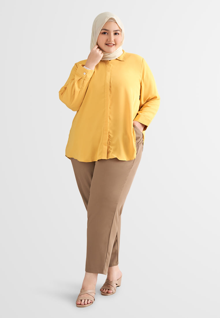 Alice Classic Long Sleeve Work Shirt - Sunny Yellow