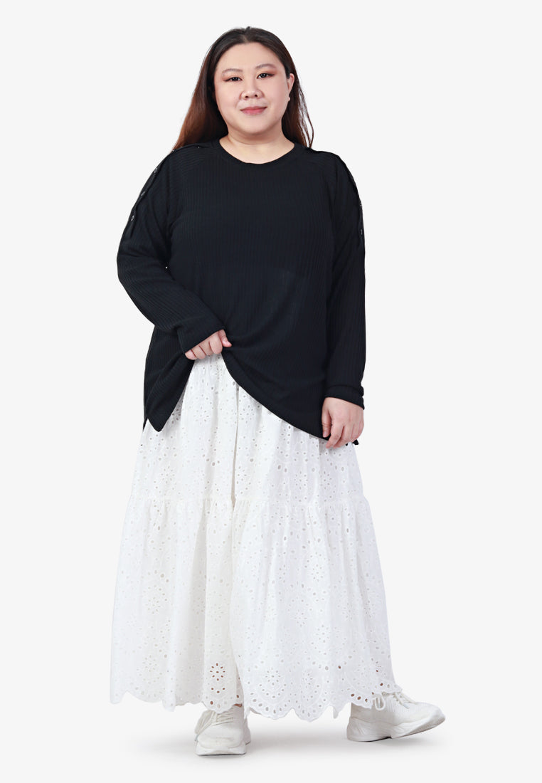Ashleye Cotton Eyelet Tier Skirt - White