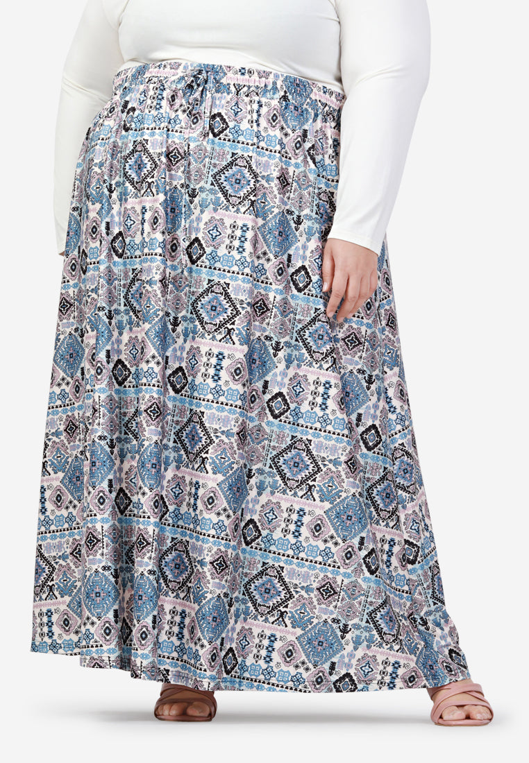 Beline Relax Batik Sarung Skirt - Light Blue