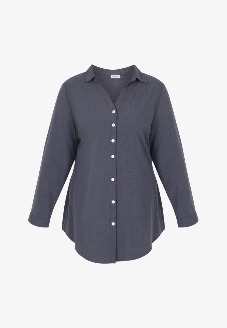 Beverly Skipper Collar Button Shirt - Beige