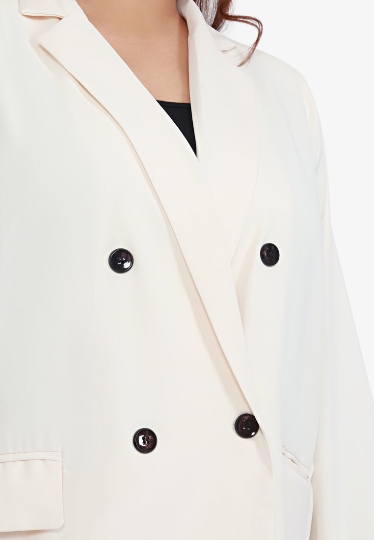 Blaise Double Breasted Soft Blazer - Off White