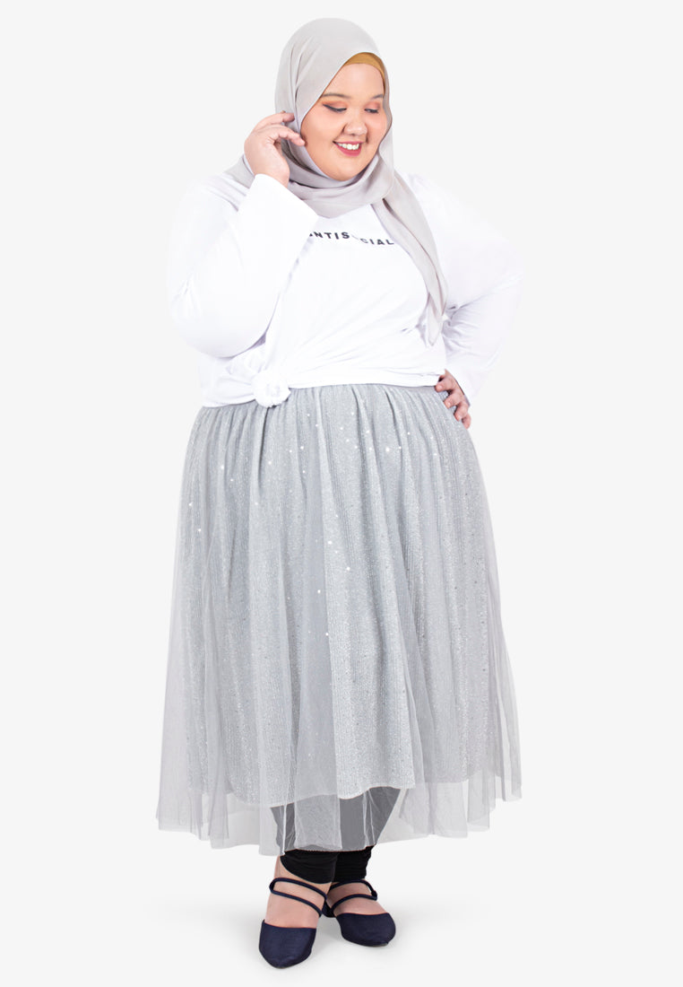 Bradshaw Bling Bling Midi Tutu Skirt - Light Grey