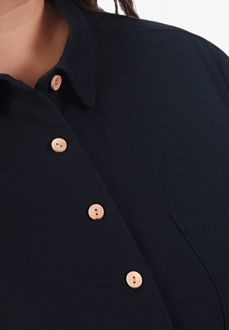 Breathe Premium Linen Button Shirt - Black