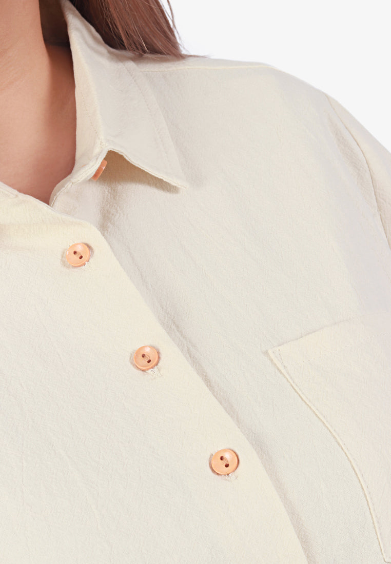 Breathe Premium Linen Button Shirt - Light Yellow