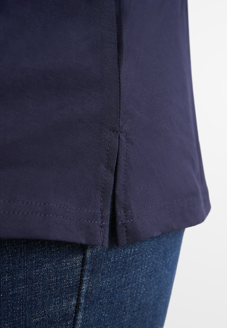 Calista EVERYDAY Loose-fit Crop Sleeve Tshirt - Navy Blue