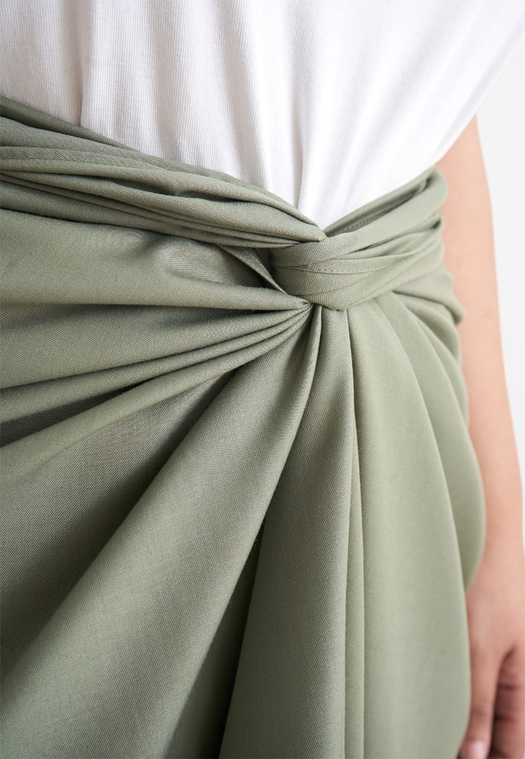 Cik Semi-Instant Minimalist Pario Skirt - Wasabi Green
