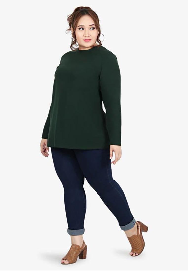 Clarissa Premium Cotton Long Sleeve Tshirt - Pine Green