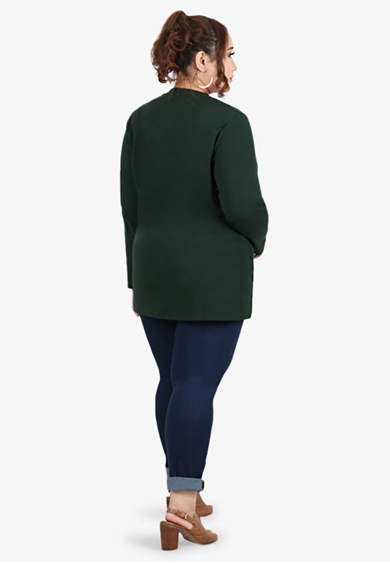 Clarissa Premium Cotton Long Sleeve Tshirt - Pine Green