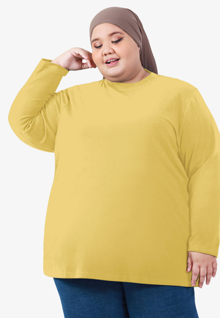 Clarissa Premium Cotton Long Sleeve Tshirt - Yellow
