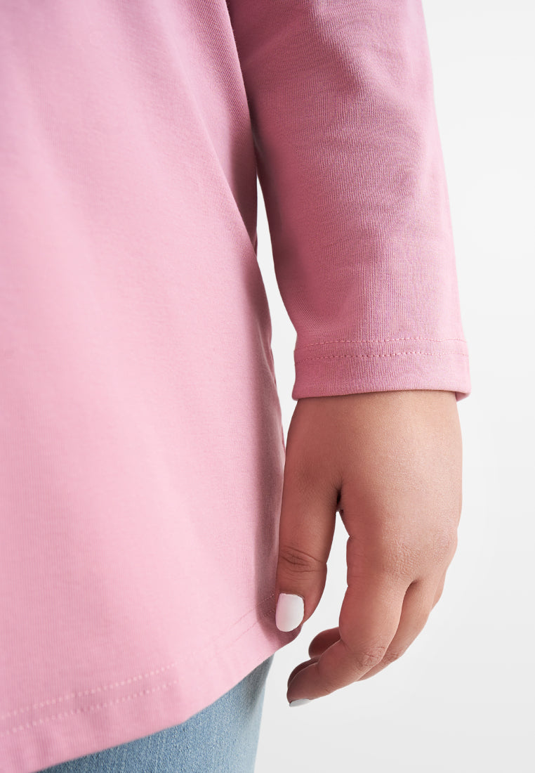Clarissa Premium Cotton Long Sleeve Tshirt - Light Rose Pink