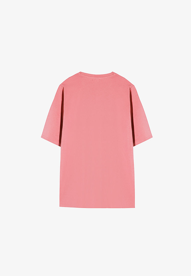 Cleo Premium Cotton Short Sleeve Tshirt - Coral Pink