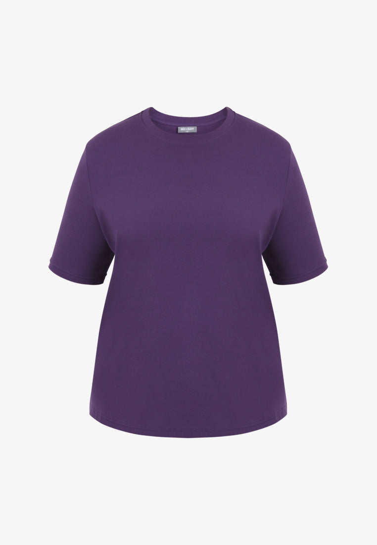 Cleo Premium Cotton Short Sleeve Tshirt - Purple