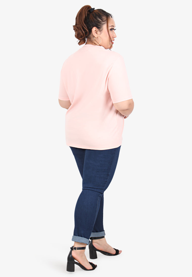 Cleo Premium Cotton Short Sleeve Tshirt - Baby Pink