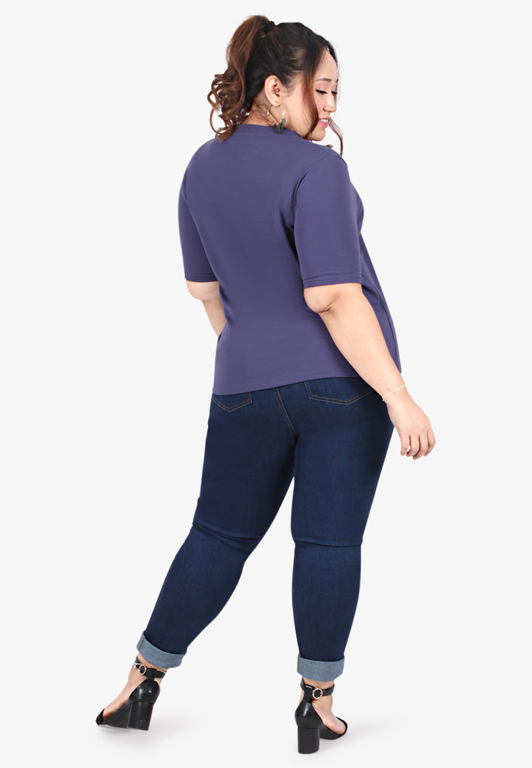 Cleo Premium Cotton Short Sleeve Tshirt - Violet