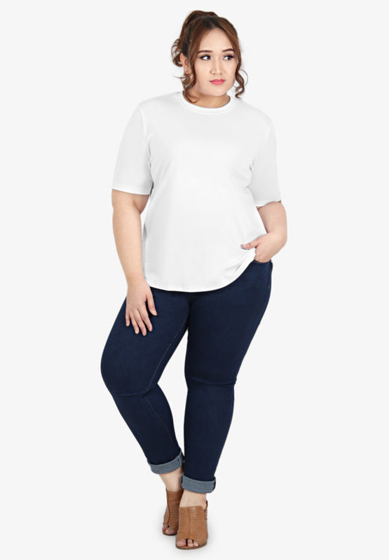 Cleo Premium Cotton Short Sleeve Tshirt - White