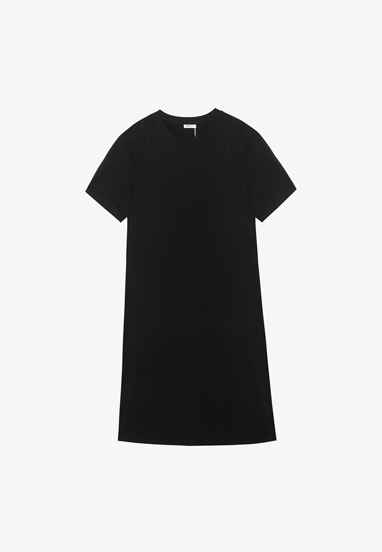 Collins Basic Cotton Midi Dress - Black